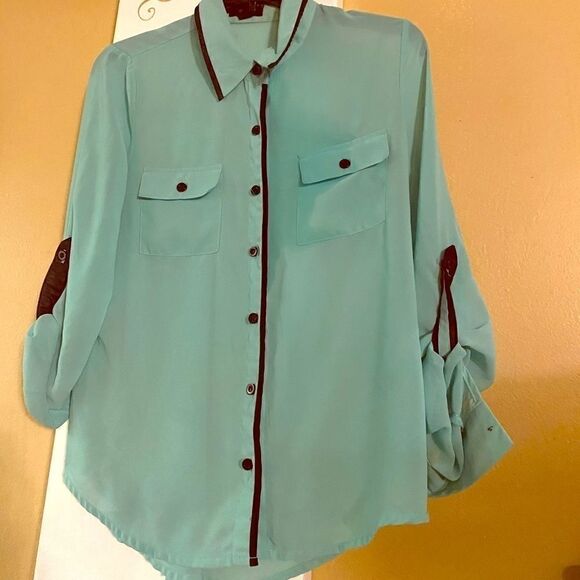 MINE Women’s long sleeve  button down top - Picture 1 of 6